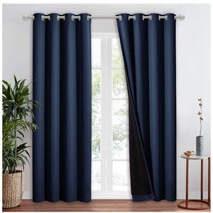 Navy blackout curtains 2 pieces